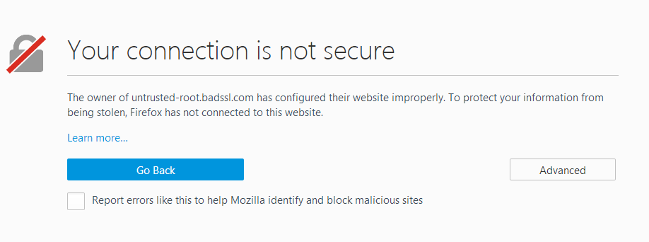 Not Secure Website